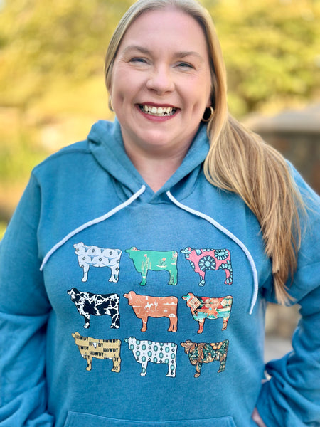 Western Country Cow Hoodie