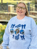 Blue Football Stack Crewneck