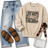 Somebody's Loud Mouth Football Mama Crewneck