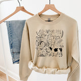 Livestock Farm Tractor Fruits Crewneck