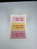 Anti-Social Book Club Waterproof Sticker
