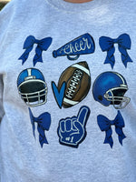 Blue Football Stack Crewneck