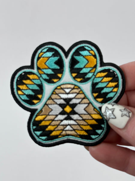 Aztec Paw Print Adhesive Patch