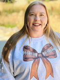 Football Coquette Bow Crewneck