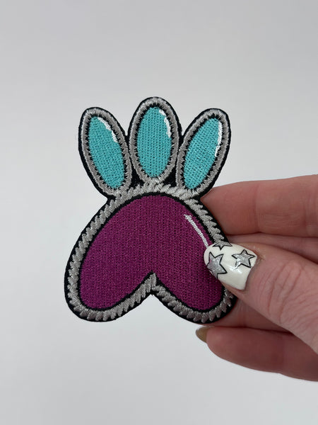 Two Tone Heart Turquoise Adhesive Patch