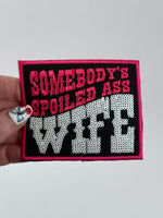 Sequin Spoiled Wife Adhesive Patch