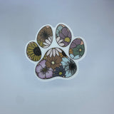 Floral Paw Print Waterproof Sticker