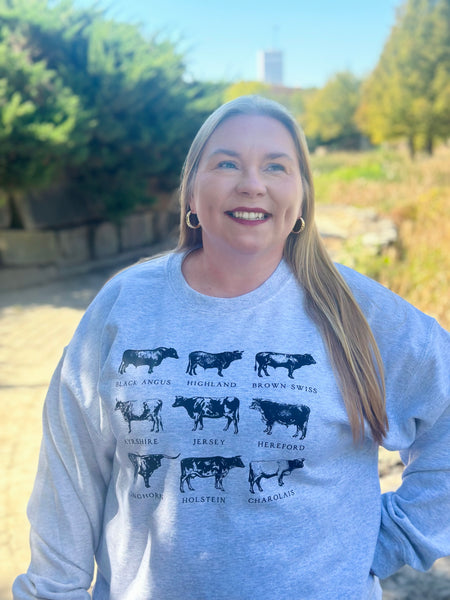 Cow Stack Crewneck