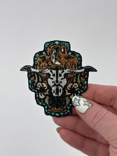 Vintage Steer Skull Adhesive Patch