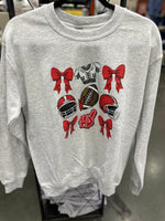 Red Football Stack Crewneck