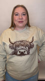 Brown Highland Cow Crewneck
