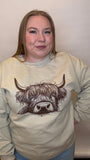 Brown Highland Cow Crewneck