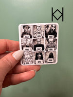 Scary Mugshots Waterproof Sticker