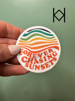 Chasing Sunsets Waterproof Sticker