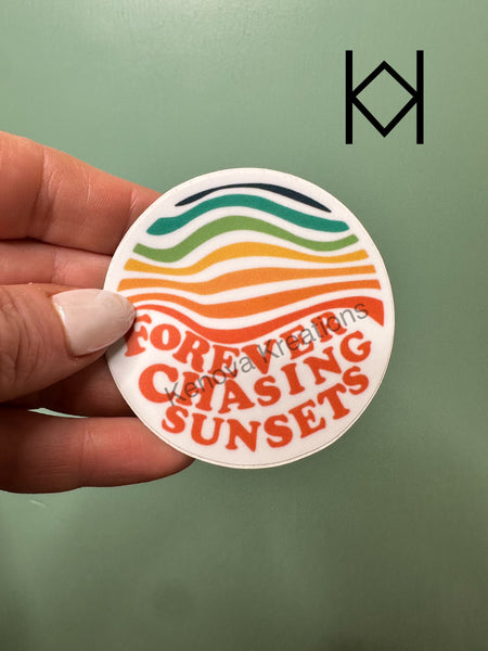 Chasing Sunsets Waterproof Sticker