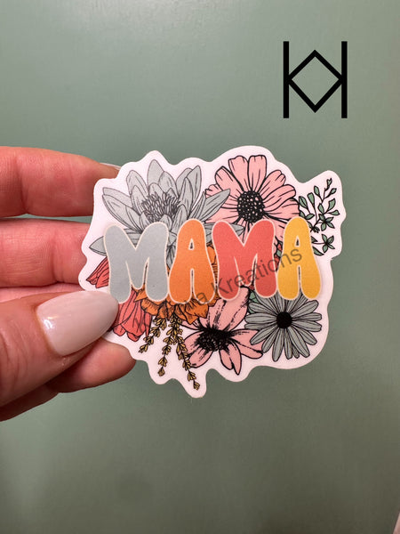 Mama Floral Waterproof Sticker